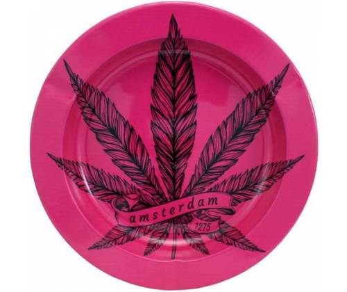 Μεταλλικό Τασάκι - Σχέδιο Amsterdam Leaf Pink -  Price: 2,20€