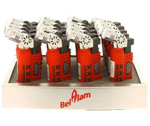 Belfam Windproof Lighter Red Rubber - Amsterdam XXX - Price: 4,90€