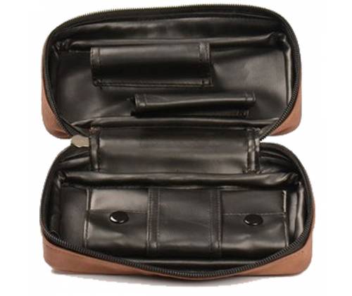 Θήκη για 2 Πίπες Καπνού Καφέ από PU Leaher - Τιμή: 17,50€