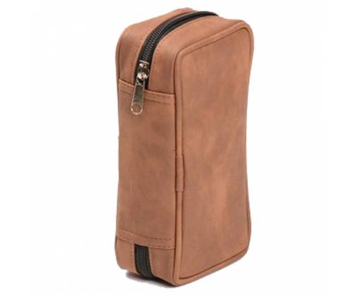 Θήκη για 2 Πίπες Καπνού Καφέ από PU Leaher - Τιμή: 17,50€