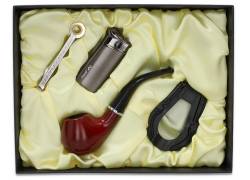 Σετ Κλασική Πίπα Καπνού MD Καφέ με Αναπτήρα Πολυτελείας - 40000123