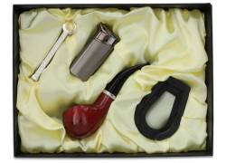 Σετ Κλασική Πίπα Καπνού MD Καφέ με Αναπτήρα Πολυτελείας - 40000262