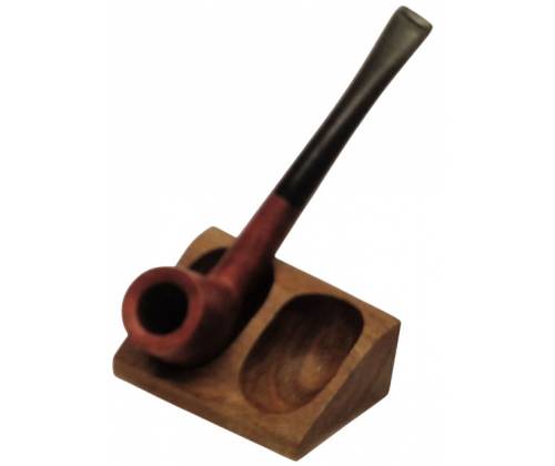 Ξύλινη Βάση - Σταντ για 2 Πίπες Καπνού Χειροποίητη Μίνι (42922) - Τιμή: 4,90€