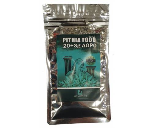 Πυθία Ανθός Κάνναβης Food (Θρύμμα) 20+3gr Δώρο - 60% CBD - Τιμή: 22,90€