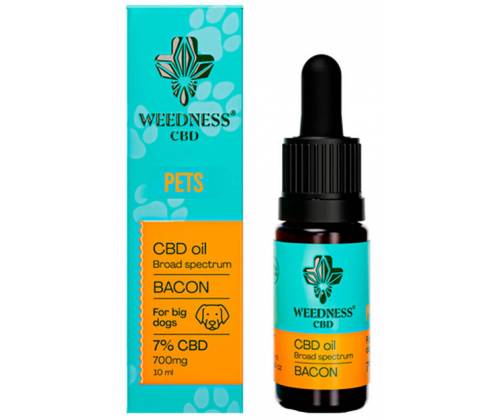 Weedness CBD Oil Bacon for Small Dogs 7% (10ml) - Ελαιο Κάνναβης για Μεγάλους Σκύλους - Τιμή: 25,50€