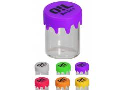 Πλαστικό Βάζο Black Leaf Oil Jar 10ml Με Καπάκι Σιλικόνης - Διάφορα Χρώματα.