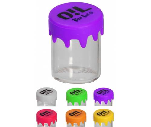 Πλαστικό Βάζο Black Leaf Oil Jar 10ml Με Καπάκι Σιλικόνης - Διάφορα Χρώματα. - Τιμή: 2,40€