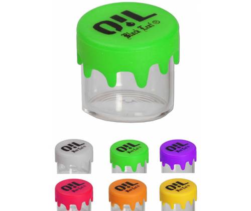 Πλαστικό Βάζο Black Leaf Oil Jar 5ml Με Καπάκι Σιλικόνης - Διάφορα Χρώματα. - Τιμή: 2,20€