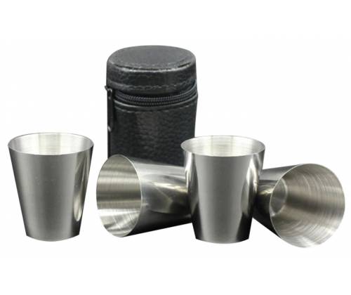 Σετ Σφηνοπότηρα με Δερμάτινη Θήκη (499970) - 4 τμχ - Τιμή: 2,95€