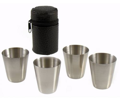 Σετ Σφηνοπότηρα με Δερμάτινη Θήκη (499970) - 4 τμχ - Τιμή: 2,95€