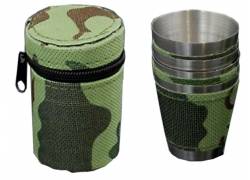 Σετ Μεταλλικά Σφηνοπότηρα Camo με Θήκη - 4 τμχ