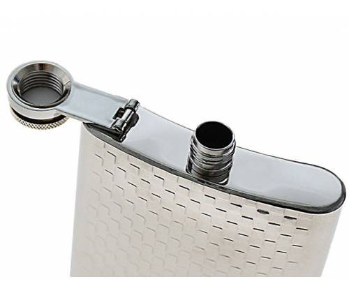 Hip Flask Set Φλασκί Ποτού με 4 Σφηνοπότηρα Chrome (F017) - 210ml -  Price: 16,50€