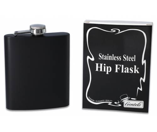 Hip Flask Φλασκί Ποτού Black Mat (F3061) - 210ml - Τιμή: 9,50€