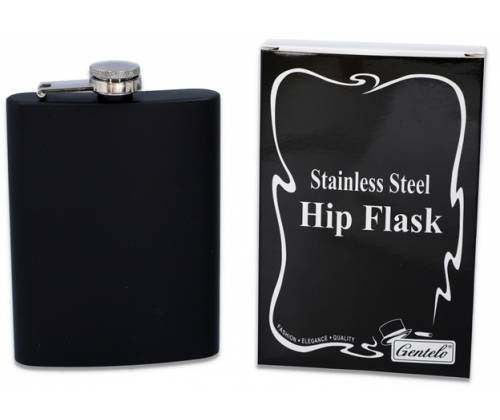 Hip Flask Φλασκί Ποτού Black Mat (F3062) - 240ml - Τιμή: 10,50€