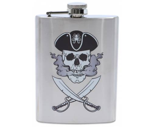 Hip Flask Φλασκί Ποτού Chrome Skull - 150ml - Τιμή: 9,50€