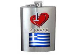 Hip Flask Φλασκί Ποτού I Love Greece - 240ml