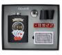 Flask Set Φλασκί Ποτού Casino Poker με 2 Σφηνοπότηρα, Τράπουλα και Ζάρια (4335) - 240ml - Τιμή: 22,50€
