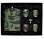 Flask Set Camo Drinking Flask with 4 Square Wedge Glasses (4345) - 240ml -  Price: 22,00€