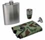 Flask Set Camo Drinking Flask with 4 Square Wedge Glasses (4345) - 240ml -  Price: 22,00€