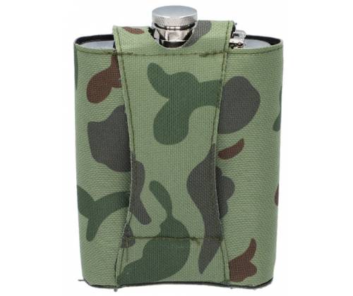 Flask Set Camo Drinking Flask with 4 Square Wedge Glasses (4345) - 240ml -  Price: 22,00€