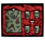 Flask Set Camo Drinking Flask with 4 Square Wedge Glasses (4345) - 240ml -  Price: 22,00€