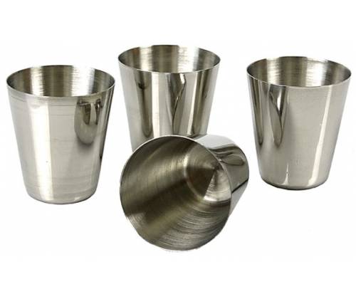 Hip Flask Set Φλασκί Ποτού με 4 Σφηνοπότηρα Chrome Nubs (F014) - 240ml - Τιμή: 16,50€
