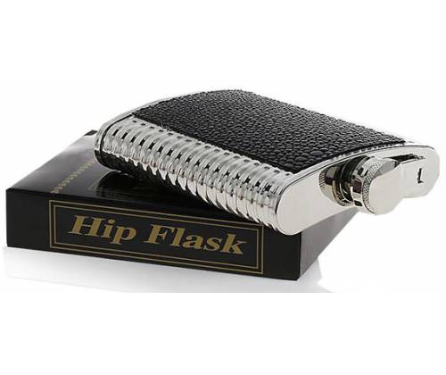 Hip Flask Φλασκί Ποτού Reptile Chrome (F007) - 210ml -  Price: 11,90€