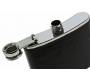 Hip Flask Φλασκί Ποτού Leather Black Μαύρο (F008) - 210ml -  Price: 11,90€