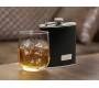 Hip Flask Φλασκί Ποτού Leather Black Μαύρο (F008) - 210ml -  Price: 11,90€