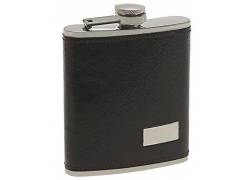 Hip Flask Φλασκί Ποτού Leather Dark Brown Καφέ Σκούρο (F009) - 210ml