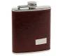 Hip Flask Φλασκί Ποτού Leather Red Brown Καφέ (F010) - 210ml - Τιμή: 11,90€