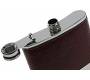 Hip Flask Φλασκί Ποτού Leather Red Brown Καφέ (F010) - 210ml - Τιμή: 11,90€