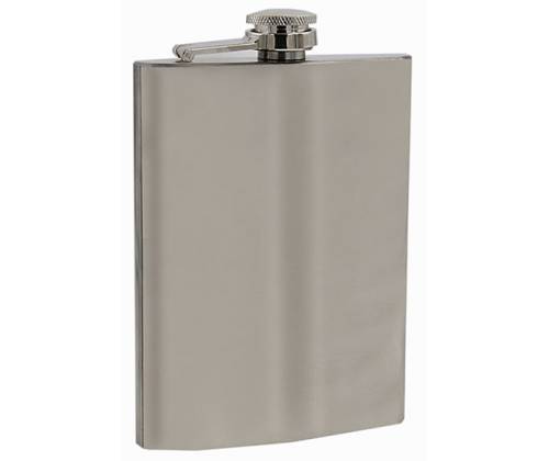 Hip Flask Φλασκί Ποτού Chrome Mat (F016) - 240ml - Τιμή: 10,50€