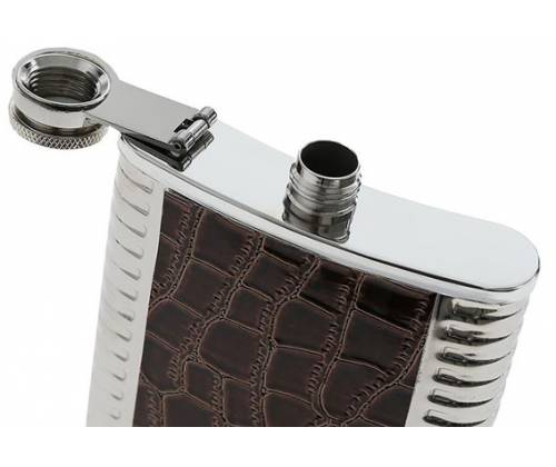 Hip Flask Set Φλασκί Ποτού με 4 Σφηνοπότηρα Chrome Nubs (F014) - 240ml - Τιμή: 16,50€