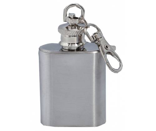 Flask Φλασκί Ποτού Mini Μπρελόκ Ασημί - 30ml - Τιμή: 4,50€
