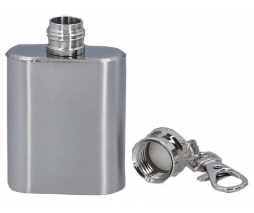 Flask Φλασκί Ποτού Mini Μπρελόκ Ασημί - 30ml - Τιμή: 4,50€