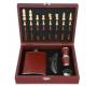 Hip Flask Set Drink Flask - Chess with shot glasses (F4506) - 240ml Brown -  Price: 35,50€