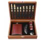Hip Flask Set Drink Flask - Chess with shot glasses (F4506) - 240ml Brown -  Price: 35,50€