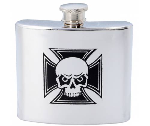 Hip Flask Φλασκί Ποτού Chrome Skull - 150ml - Τιμή: 9,50€