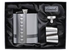 Flask Set Φλασκί Ποτού Πολυτελείας με 2 Σφηνοπότηρα Square (4108) - 210ml