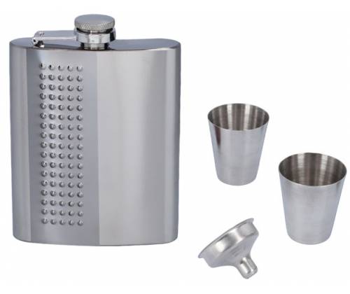 Flask Set Φλασκί Ποτού Πολυτελείας με 2 Σφηνοπότηρα Bullets (4109) - 180ml - Τιμή: 18,50€