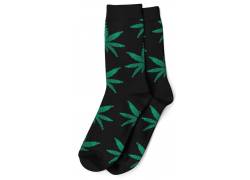 Κάλτσες Μακριές Ανδρικές Cannabis Leaf (40-45) - Μαύρο/Πράσινο