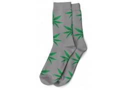 Κάλτσες Μακριές Γυναικείες Cannabis Leaf (36-42) - Γκρι/Πράσινο