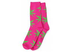 Κάλτσες Μακριές Γυναικείες Cannabis Leaf (36-42) - Ροζ/Πράσινο