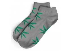 Κάλτσες Κοντές Ανδρικές Cannabis Leaf (40-45) - Γκρι/Πράσινο