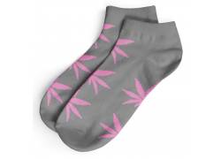 Κάλτσες Κοντές Γυναικείες Cannabis Leaf (36-42) - Γκρι/Ροζ