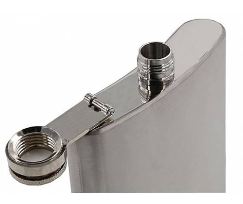 Hip Flask Φλασκί Ποτού Chrome Mat (F001) - 210ml - Τιμή: 9,90€
