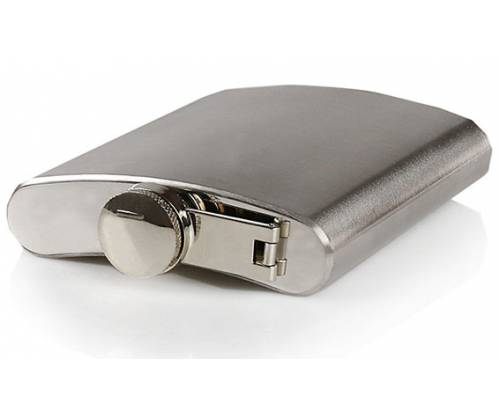 Hip Flask Φλασκί Ποτού Chrome Mat (F001) - 210ml - Τιμή: 9,90€