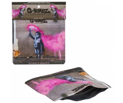 G-Rollz Σακουλάκι Ασφαλείας Zip - Banksy's Graffiti (70x60mm) -  Price: 1,20€
