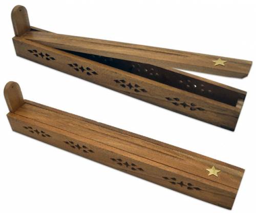 Βάση - Θήκη Box για Aρωματικά Stick Καφέ - Ξύλινη Star -  Price: 9,90€